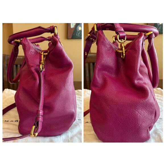 MARC by MARC JACOBS - Classic Q Fran Satchel/Shoulder Bag/Magenta Pebble Leather - Picture 7 of 16